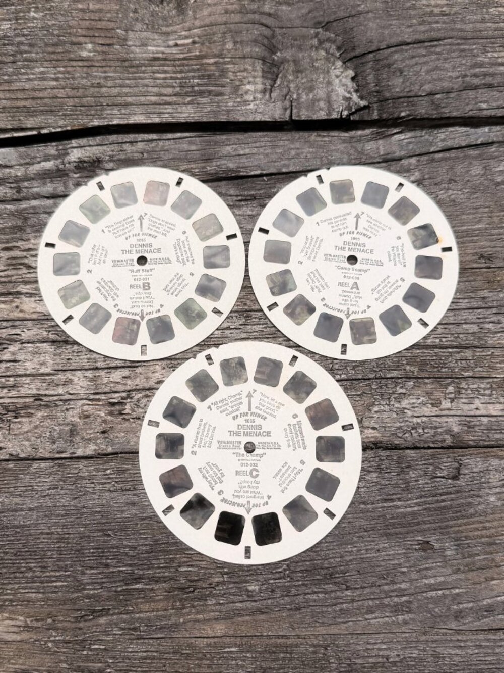 Vintage 1967 View-Master DENNIS THE MENACE 3 Reel Set Discs A B C